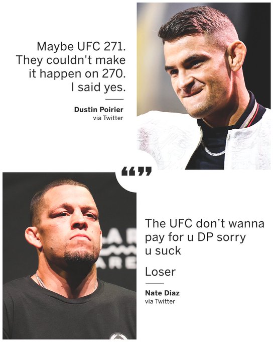 더스틴 포이리에 vs 네이트 디아즈 UFC 270 불가...UFC 271은 가능?/가델라 은퇴 등 MMA 뉴스 더스틴 포이리에 vs 네이트 디아즈 UFC 270 불가...UFC 271은 가능?/가델라 은퇴 등 MMA 뉴스