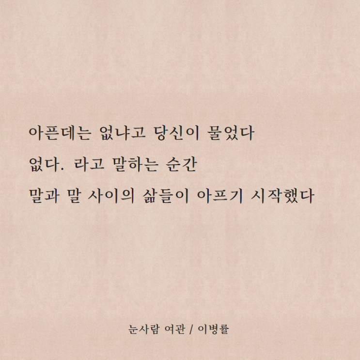  겨울에 좋은 시 눈사람 여관 / 이병률