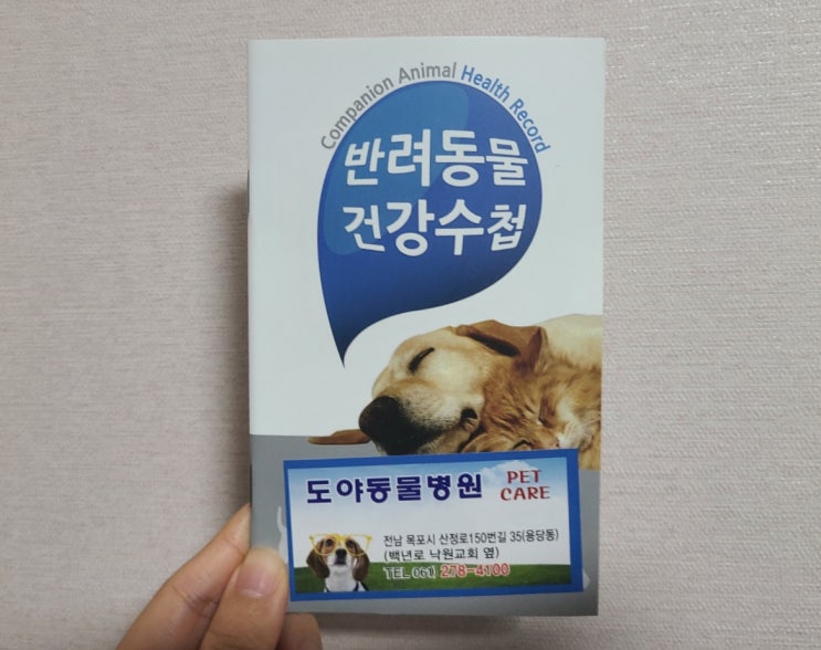 반려동물 건강수첩 - 강아지 DHPPL, 코로나 장염 주사 1차 예방접종 맞고 왔어요