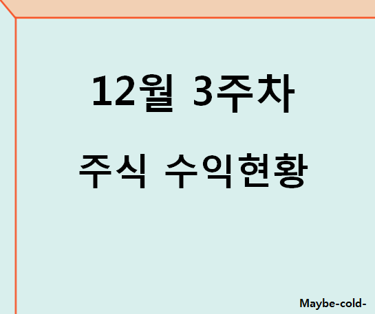  21년 12월 3주 차 주식 수익 현황