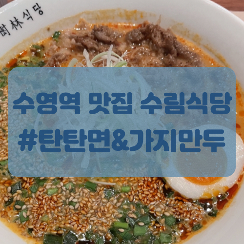  수영역 맛집 수림식당에서 가지만두와 탄탄면 우육면 먹고온 후기