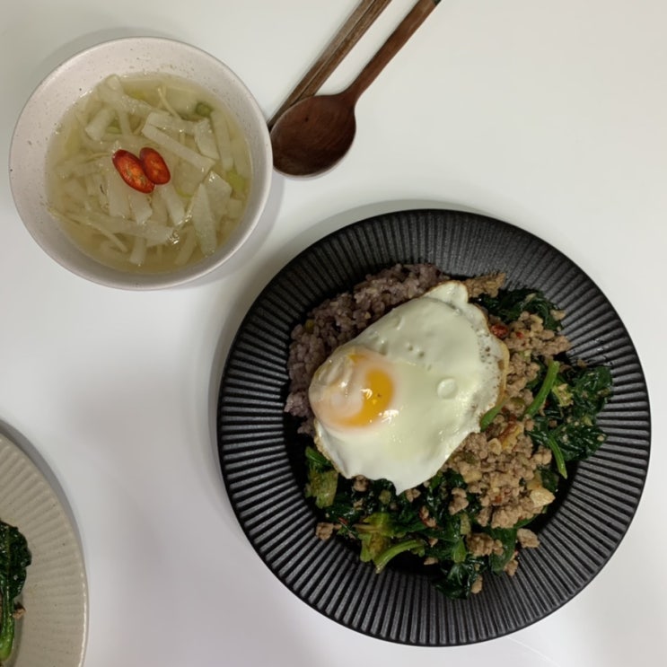  백종원 시금치 덮밥 만들기 팟시금치무쌉 이국적인 맛
