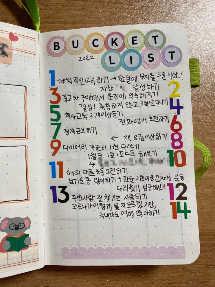  [다이어리]2021년 결산 및 2022년 계획/2022년 버킷리스트/2022년 계획세우기/불렛저널 셋업
