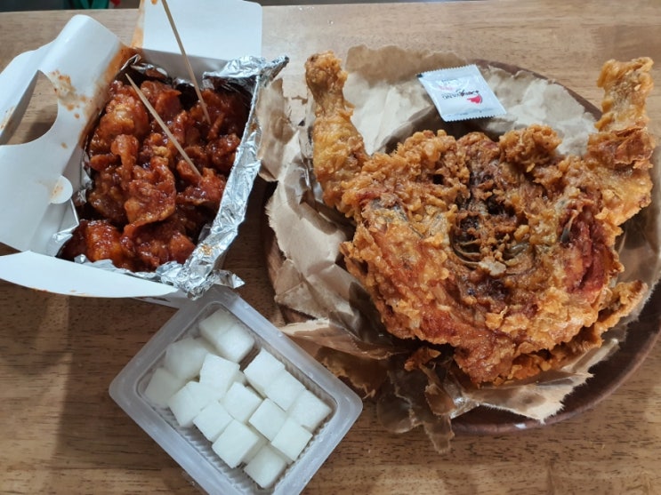  신봉동 옛날통닭 닭강정 왕갑부옛날통닭 신봉점 겉바삭 속촉촉 포장후기