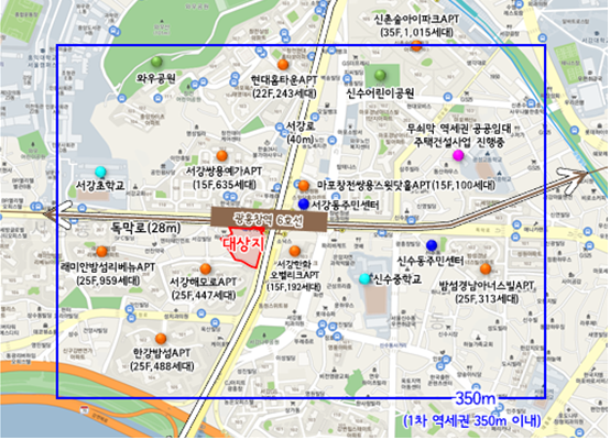 서울 마포구 광흥창역 역세권  지하4층~지상35층 301세대 건설