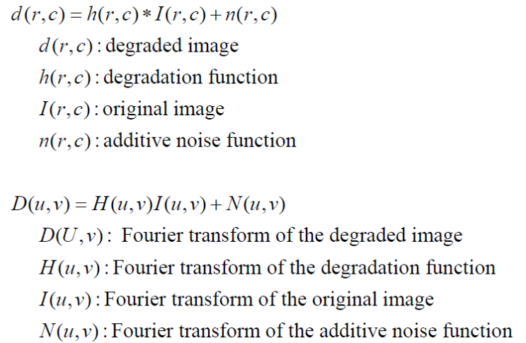 Image Restoration - System Model, Noise Model