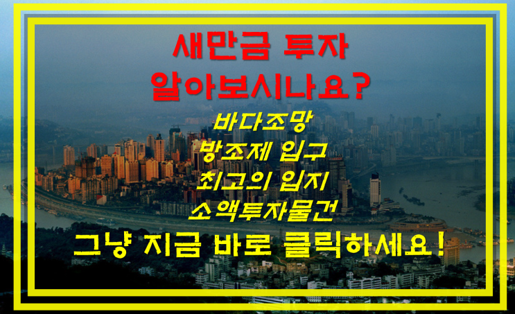  새만금개발의 수혜지..부안 최고의 바다조망..(1억중반 소액물건)