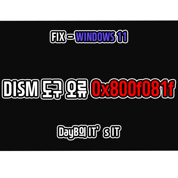 윈도우11 DISM 도구 작동 오류 0x800f081f 해결 방법