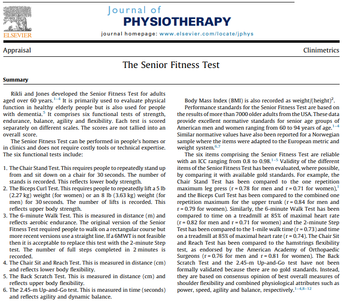 Senior Fitness Test[SFT/노인체력검사] : 네이버 블로그