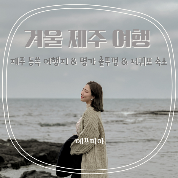  [겨울 제주 여행] 1일차 제주 동쪽 여행지 청굴물 주차장 / 아끈다랑쉬오름 / 세화 해변 / 명가 솥뚜껑 / 코업시티 하버뷰 숙소