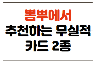  뽐뿌에서 추천하는 무실적 카드 2종 소개