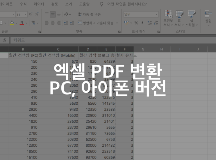 엑셀 PDF 변환 PC 혹은 아이폰으로 해결하기