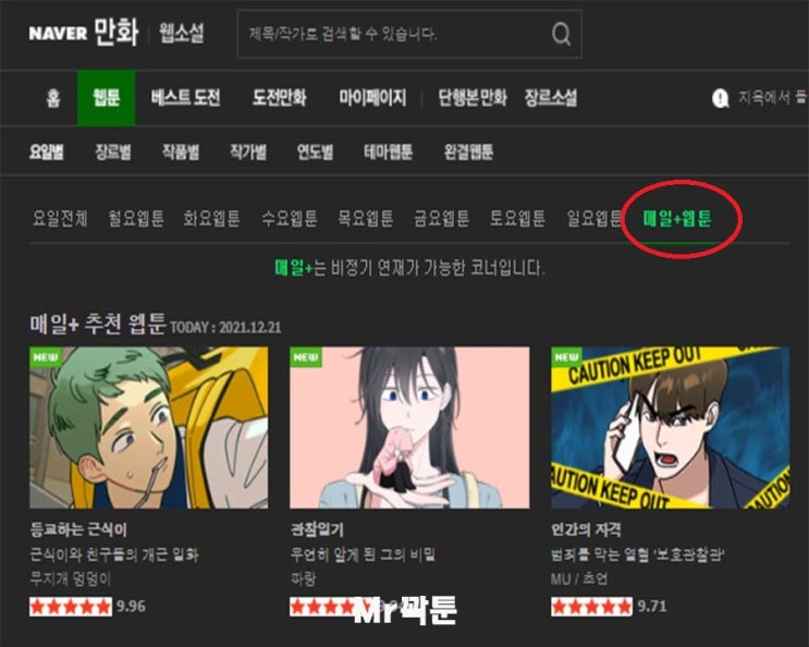 네이버 웹툰 매일+ 가 뭐야?