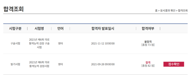  의료통역사 실기 탈락했습니다... ...