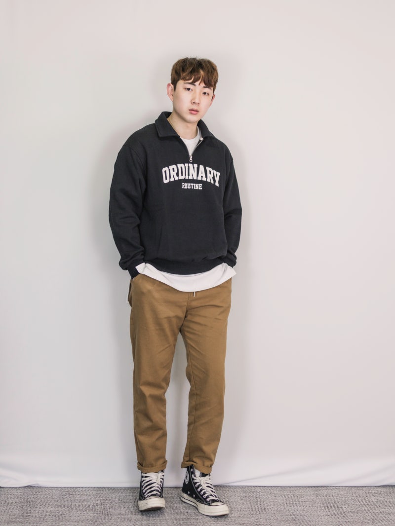 남자 베이지 바지 코디, 일상룩 맨투맨 색조합 4가지 : 네이버 블로그