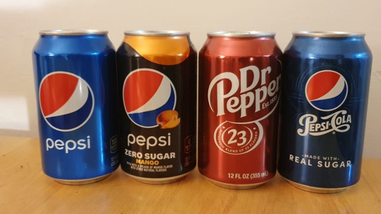  망고콜라 닥터페퍼 리얼슈거 콜라  다양한 펩시의 맛(Mango Pepsi Dr. Pepper Real sugar)