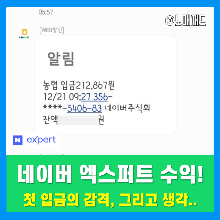 네이버 엑스퍼트 수익(블로그 컨설팅) 첫 입금 - 느낀 점과 후기들
