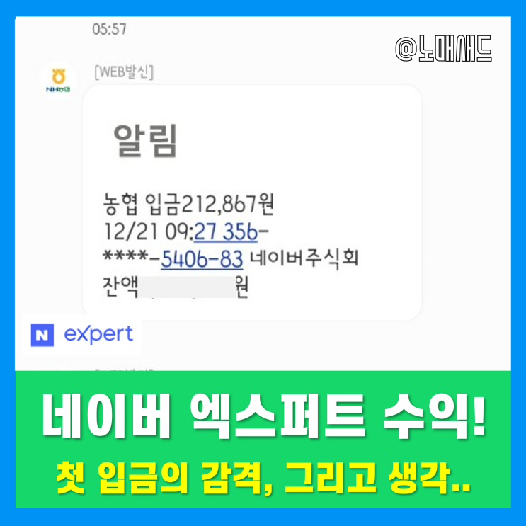 네이버 엑스퍼트 수익(블로그 컨설팅) 첫 입금 - 느낀 점과 후기들 네이버 엑스퍼트 수익(블로그 컨설팅) 첫 입금 - 느낀 점과 후기들