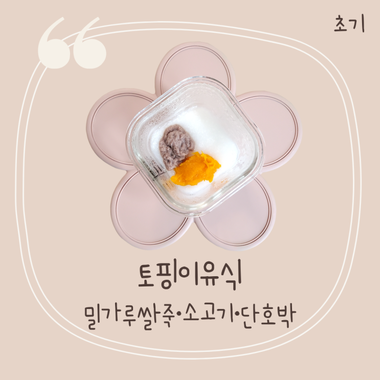  삐뽀삐뽀119 토핑이유식 소고기단호박밀가루쌀죽 [6개월 밀가루 테스트]