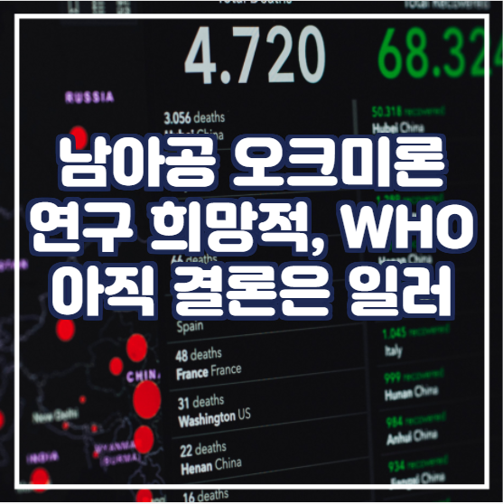  남아프리카 공화국의 Omicron 연구 결과가 크리스마스에 희망을 전달, WHO는 오미크로 정보에 대해 신중하게 다루고 결론을 내려야 한다고 강조