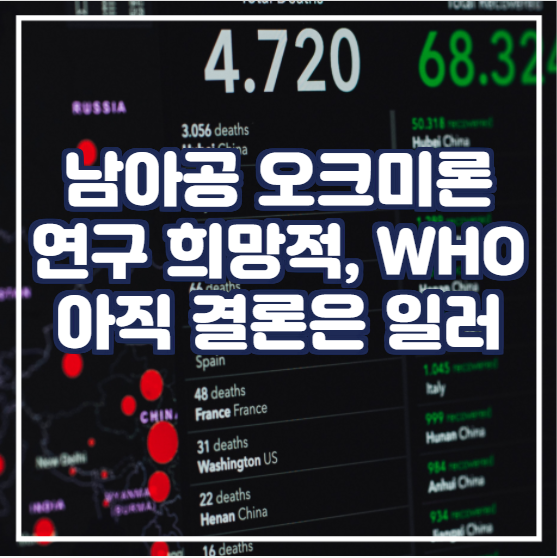 남아프리카 공화국의 Omicron 연구 결과가 크리스마스에 희망을 전달, WHO는 오미크로 정보에 대해 신중하게 다루고 결론을 내려야 한다고 강조