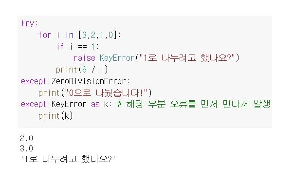  파이썬 try except 예외 처리 + raise, 사용자 정의 오류