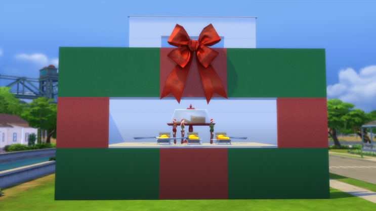 심즈4 건축 및 인테리어 ] 크리스마스 케이크 상자 저택 피자 박스 하우스 ] TS4 Christmas Gift Cake Packaging & Pizza Box House ]