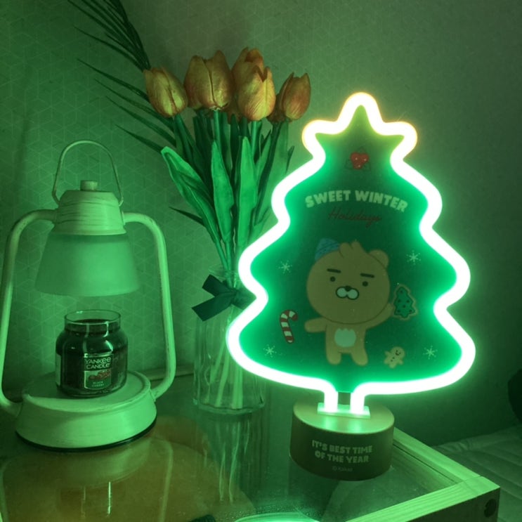 카카오프렌즈 크리스마스 리틀라이언 네온트리 LED 무드등 구매후기