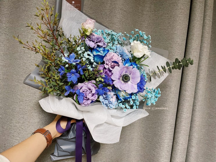  신사역 꽃집 블루미시티, 남편에게 크리스마스 꽃다발 선물