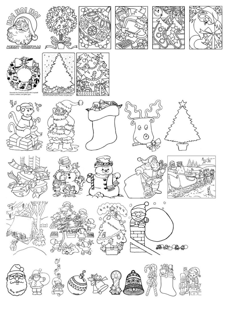 산타와 함께 있는 크리스마스 색칠 공부 페이지 순록