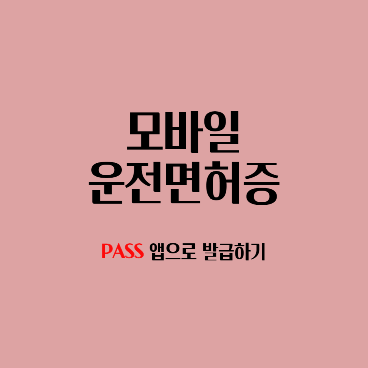  PASS 앱으로 간편하게 모바일 운전면허증 발급하기