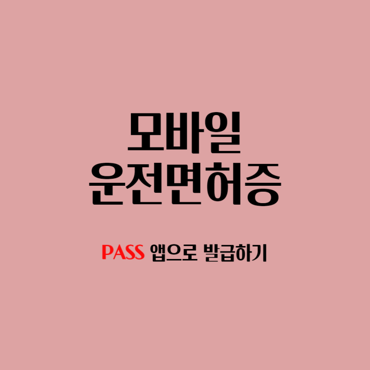 PASS 앱으로 간편하게 모바일 운전면허증 발급하기