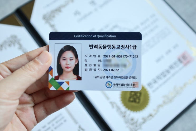  반려동물행동교정사 자격증 땄어요
