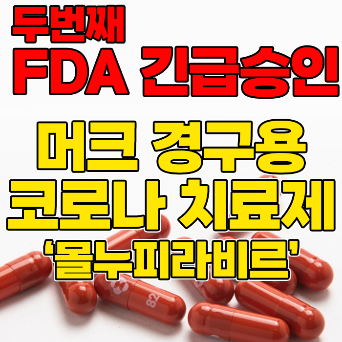  <먹는 코로나 치료제> FDA, 머크 경구용 치료제 '몰누피라비르' 두번째 긴급 사용 승인