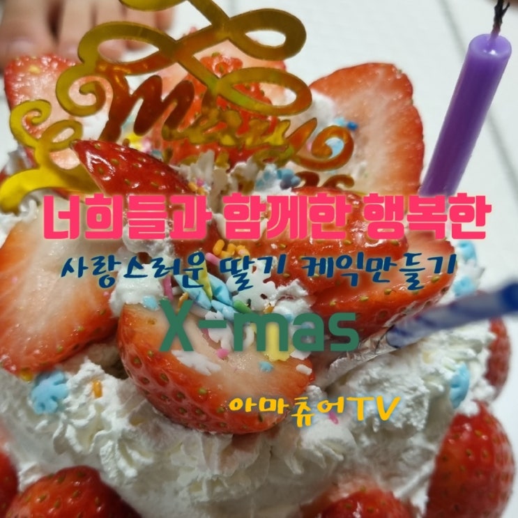 너희들과 함께한 행복한 크리스마스데이 사랑스러운 딸기 케익 만들기_아마츄어TV