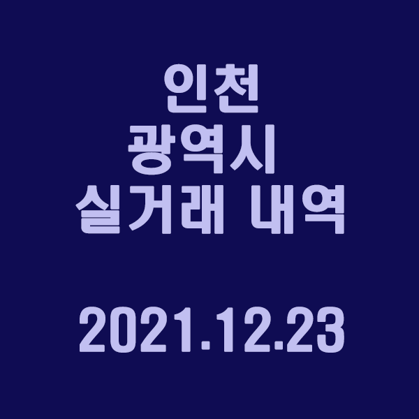  인천 광역시 실거래 내역 / 2021.12.25