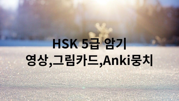  HSK 5급 단어 암기 영상, 그림카드, Anki뭉치