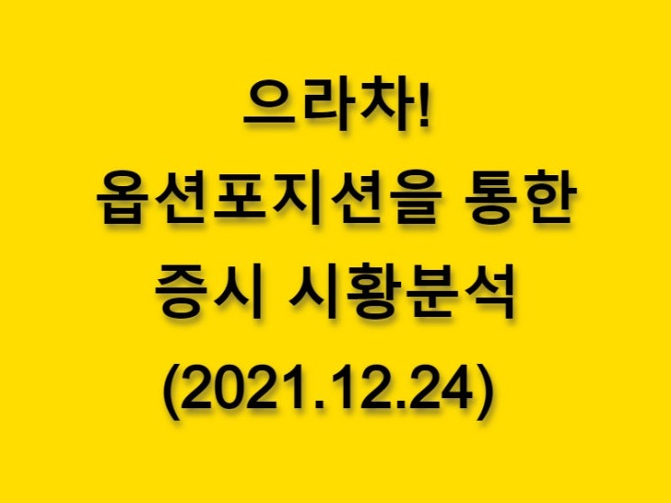  (2021.12.24)으라차! 옵션 포지션을 통한 증권시장 황분석-코스피 시장
