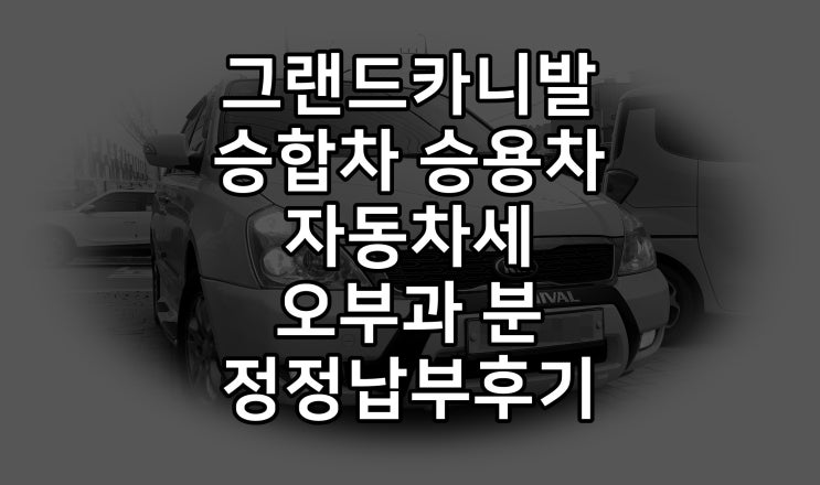  그랜드카니발 구조변경 구변차량 이동식8인승 승합차 자동차세 과오부과 정정납부 후기
