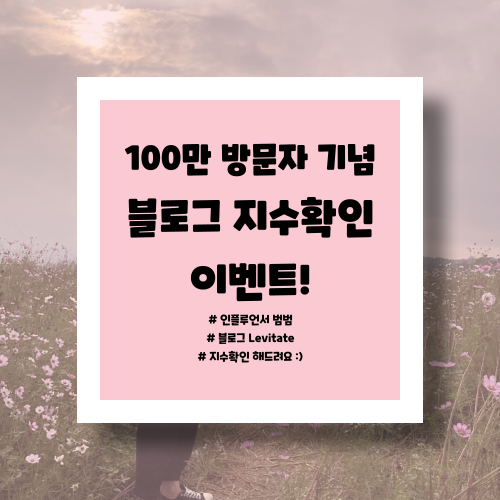  [마감] 블로그 지수확인 이벤트 :: 인플루언서 범범 100만 방문자 기념!