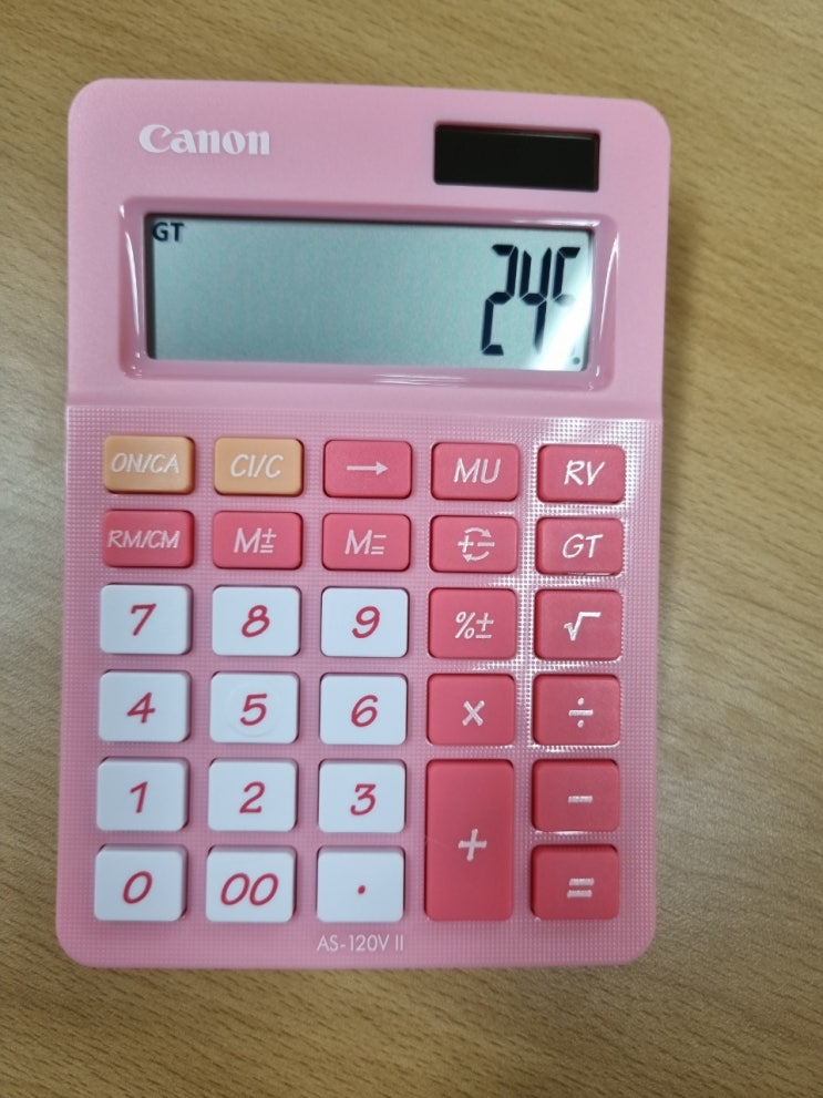  예쁜 핑크색 계산기 추천, 캐논 계산기 AS-120v