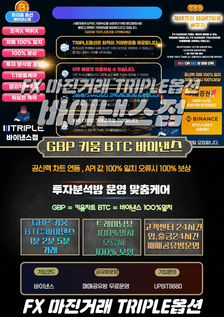  fx마진거래 초보자도쉽게 할수있는 TRIPLE옵션