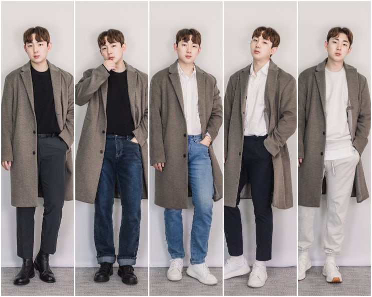  남자 갈색 코트 코디, 겨울옷 초깔끔 기본 패션 스타일 5가지