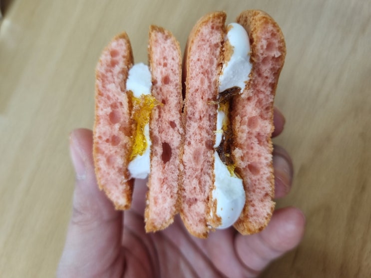  오리온 후레쉬베리 복숭아 맛, 마카롱 느낌이예요.