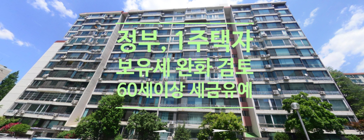  정부, 1주택자 보유세 완화 검토...60세 이상 세금 유예 '유력'
