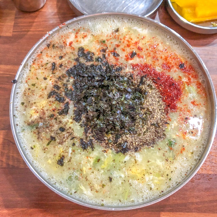  [맛집] 평택칼국수 계란탕 칼국수 녹색면 초록색면 들깨가루 듬뿍