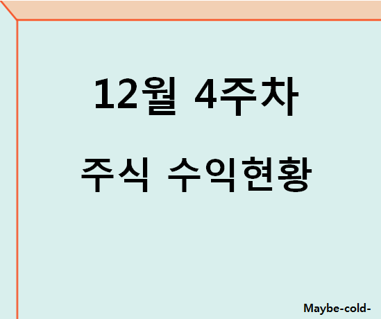 21년 12월 4주 차 주식 수익 현황