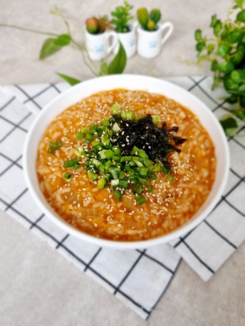 김치죽 만드는법 김치야채 아침메뉴
