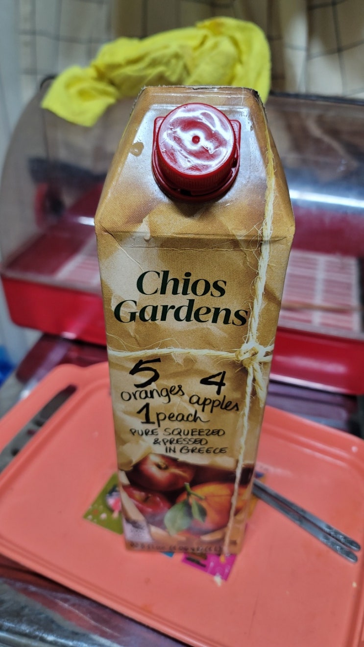  [그리스가든주스]애플복숭아오렌지가 혼합되면 어떤 맛일까?
