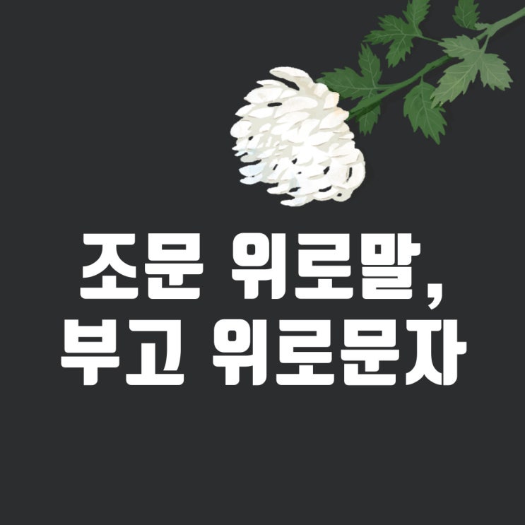  친구 부모님 조문 위로말, 부고 위로문자
